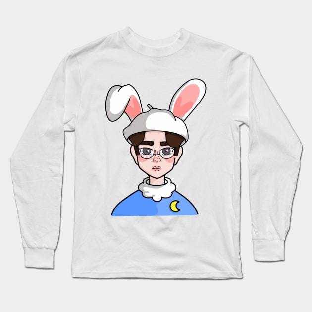 Cute Guy Long Sleeve T-Shirt by Donarts